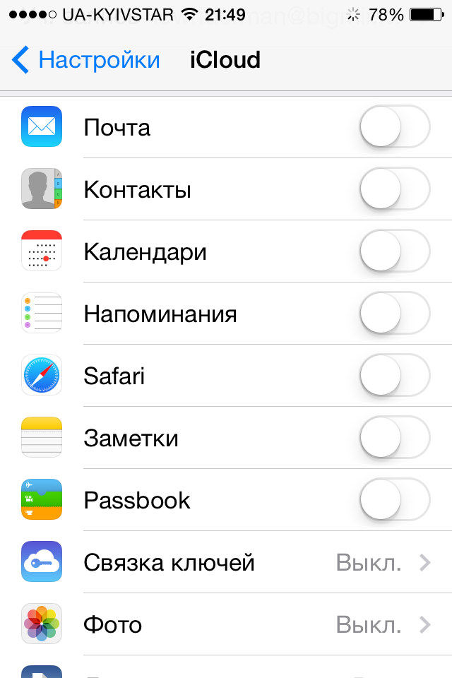 Icloud контакты